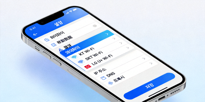 스마트폰에서 네트워크 설정을 변경하는 화면